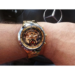 Men's Mechanical Sport Golden Watch