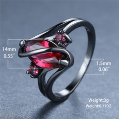 Crystal Ring 14k Black Gold