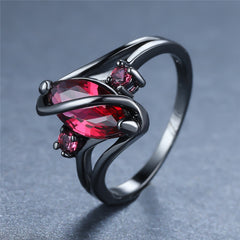 Crystal Ring 14k Black Gold